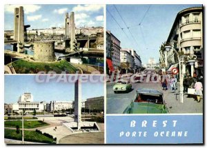 Modern Postcard From Brest Recouvrance Bridge and Tour Tanguy street siam squ...