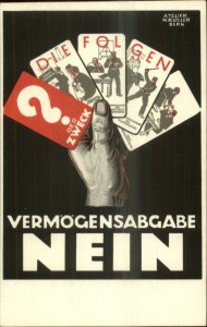 Propaganda Poster Art Anti Property Taxes Atelier H'A'Usler Bern Postcard