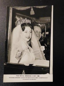 Mint England Royalty Postcard RPPC Royal Wedding 1960 Margaret Duke Edinburgh