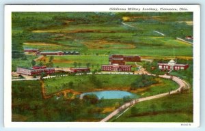 CLAREMORE, OK ~ Aerial View OKLAHOMA MILITARY ACADEMY 1949  Postcard