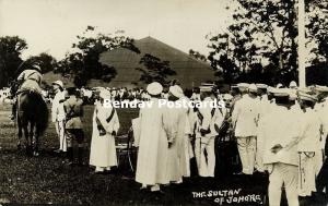 malay malaysia, JOHOR JOHORE, Sultan Ibrahim on Horse Back (1930s) RPPC Postcard