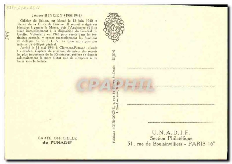 Maximum Card Jacques Bingen 1908 1944 Resistant