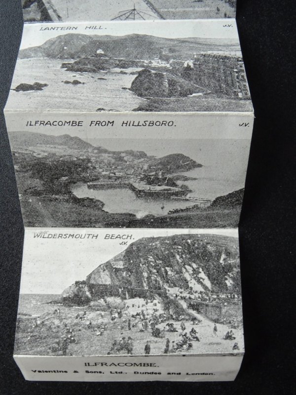 Devon Ilfracombe 12 Image Novelty Pullout WHEN YOU THINK OF RETIRING... c1925 PC
