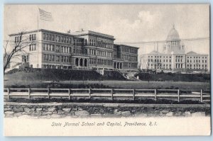 1905's State Normal School Campus & Capitol Providence Rhode Island RI Postcard