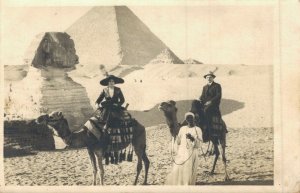 Egypt Cairo Tourists on Camels RPPC 04.63
