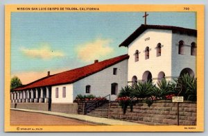 Vintage California Postcard - Mission San Luis Obispo De Tolosa