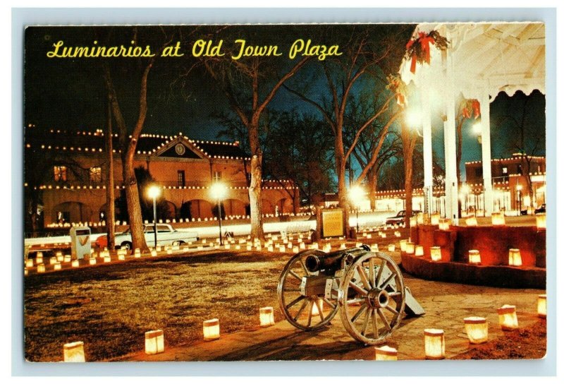 Vintage Christmas Lights Old Town Plaza Albuquerque, NM Postcard P14 