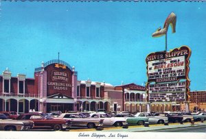 VINTAGE CONTINENTAL SIZE POSTCARD SILVER SLIPPER GAMBLING HOUSE LAS VEGAS NEVADA