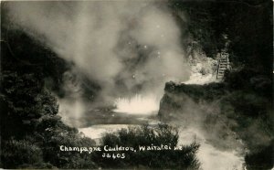 c1930s RPPC Postcard Champagne Caldron Wairakeu New Zealand J.B 405 Hot Springs