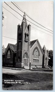 Iowa Falls Iowa IA Postcard RPPC Photo Baptist Church c1940's Unposted Vintage