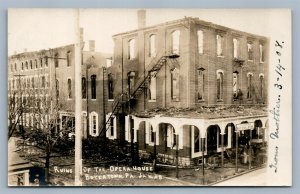 BOYERTOWN PA RUINS OF OPERA HOUSE AFTER FIRE ANTIQUE REAL PHOTO POSTCARD RPPC