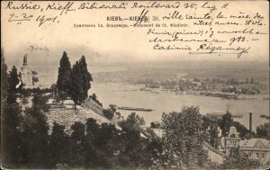 Kiev Kyiv Ukraine Monument St Volodymyr Vladimir Birdseye View Vintage Postcard