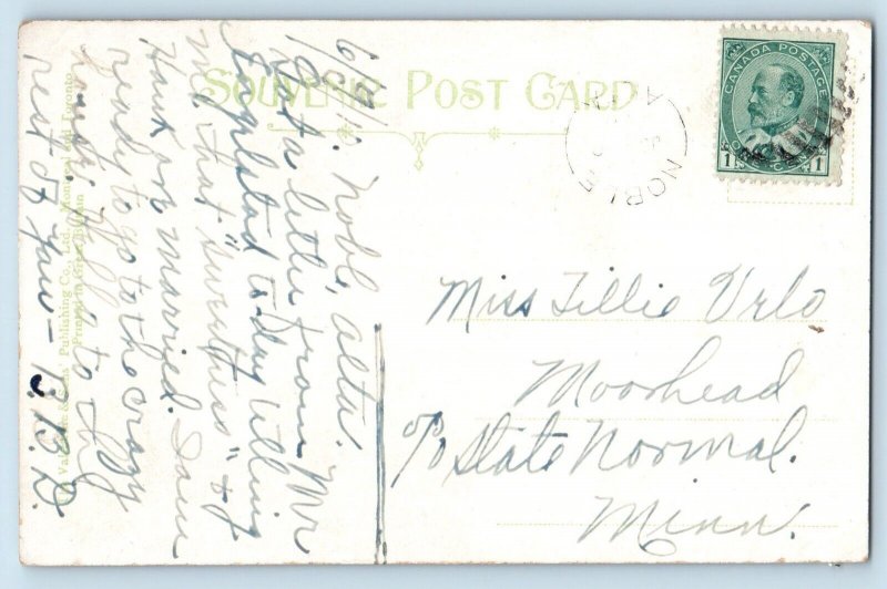 c1906 Banff Alberta AB Canada Vintage Postcard Mount Edith Exterior Night View