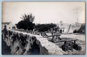 Cuba Postcard Cannon and Road View Havana c1910 Unposted Antique RPPC Photo