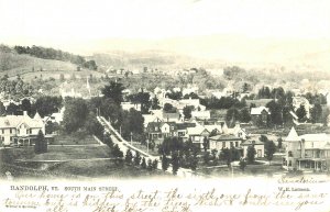 Randolph VT South Main Street Aerial View Raphael Tuck Postcard