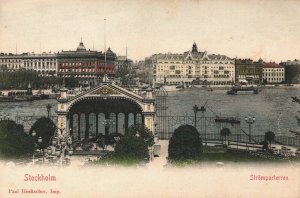 Sweden Stockholm Strömparterren Vintage Postcard 08.92