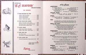 1940s SYLVIA HOTEL ENGLISH BAY VANCOUVER B.C SOUVENIR MENU DINE IN THE SKY Z3638