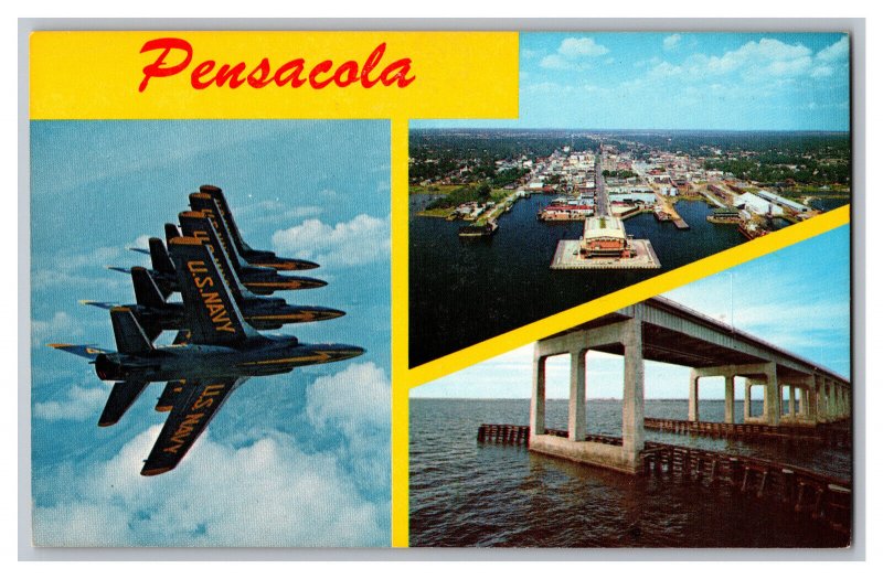 Postcard FL Pensacola Florida Multi View Card Blue Angels Naval Air Station 