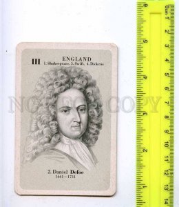 222909 Daniel DEFOE English WRITER vintage playing CARD