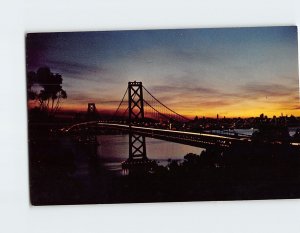 Postcard San Francisco Bay Bridge, California