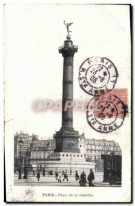 Old Postcard Paris Place De La Bastille