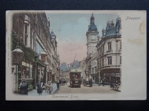 NEWPORT Commercial Street OLD BUSH HOTEL c1906 Hand Coloured Postcard by Wrench