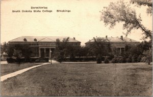 Vtg 1930s South Dakota State College Dormitories Brookings SD Postcard