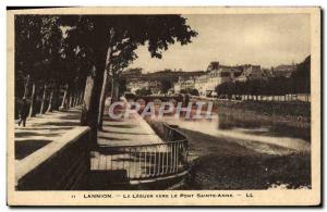 Old Postcard Lannion The Leguer Vers Le Pont Saint Anne