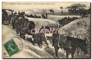 Old Postcard Militaria L & # 39artillerie montee and Half turn obstacles into...