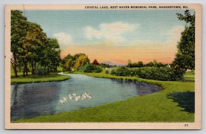 Hagerstown MD Crystal Lake Rest Haven Memorial Park Postcard B43