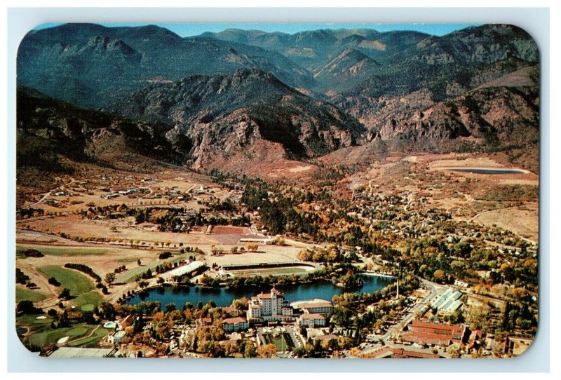 Air View Of The Famous Broadmoor Hotel Showing Lake Colorado Springs CO Postcard