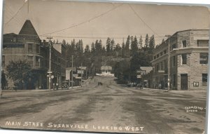 SUSANVILLE CA MAIN STREET ANTIQUE REAL PHOTO POSTCARD RPPC