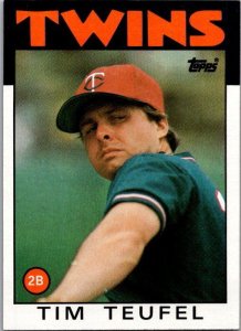 1986 Topps Baseball Card Tim Teuffel Minnesota Twins sk2606