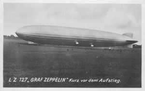 1928 Graf Zeppelin Airship Kurz vor dem Aufstieg Germany RPPC Photo Postcard