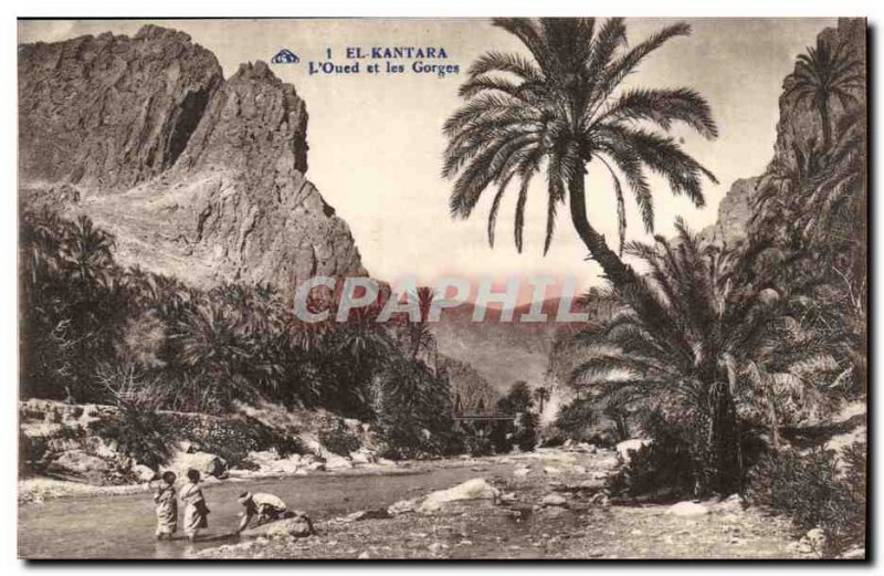 El Kantara Old Postcard The river and gorge Morocco Morocco