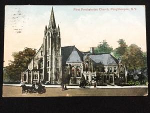 1909 First Presbyterian Church, Poughkeepsie, NY Postcard