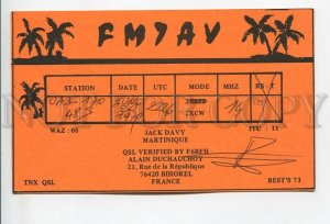 462828 1979 year France island of Martinique radio QSL card