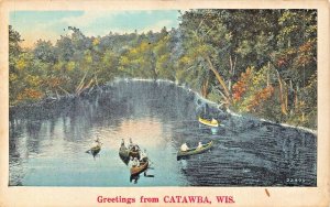 CATAWBA WISCONSIN~GREETINGS FROM~1929 KENNAN POSTMARK POSTCARD