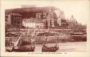 Treport - The Port and Cliff - Old Postcard