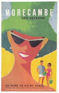 Train Travel To Morecambe & Heysham Advertising Poster Postcard