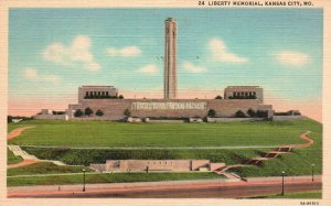 Vintage Postcard Liberty Memorial Overlooking Union Station Kansas City Missouri