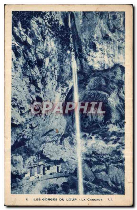 Old Postcard The Gorges du Loup Waterfall