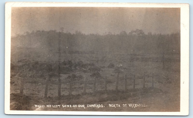 RPPC WWI American Military Cemetery Varennes France Real Photo Postcard