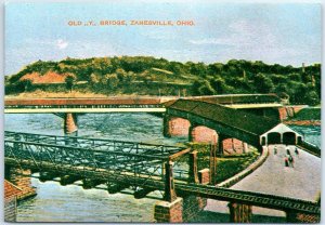 M-40390 Old Covered Timber Y Bridge Zanesville Ohio