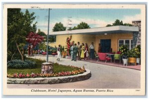 Aguas Buenas Puerto Rico Postcard Clubhouse Hotel Jagueyes 1950 Posted