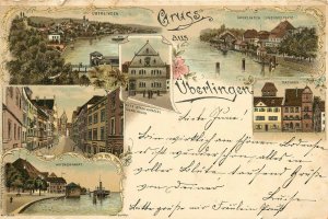 Vintage Postcard Gruss aus Überlingen Germany Multiview Posted 1897