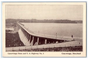 c1910 Conowingo Dam US Highway No. 1 Conowingo Maryland Vintage Antique Postcard