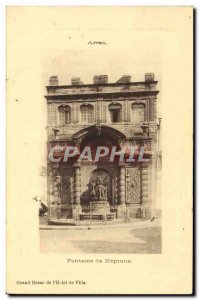 Old Postcard Arras Neptune Fountain