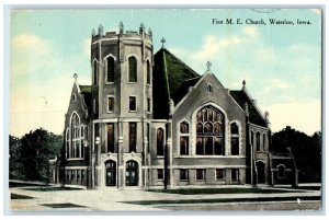 1910 First Methodist Episcopal Church Exterior Waterloo Iowa IA Vintage Postcard