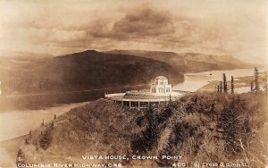 RPPC VISTA HOUSE CROWN POINT COLUMBIA RIVER OREGON REAL PHOTO POSTCARD (c. 1930)